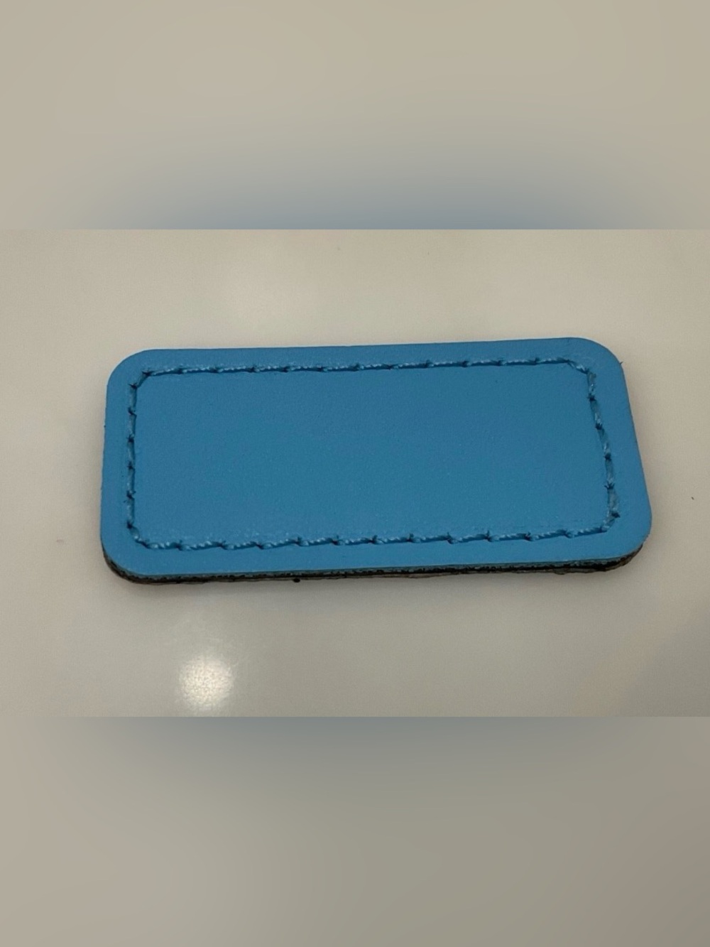 NEW Tumi Extra Small 2” x 15/16” Leather Monogram Patch - MCLAREN ELECTRIC BLUE